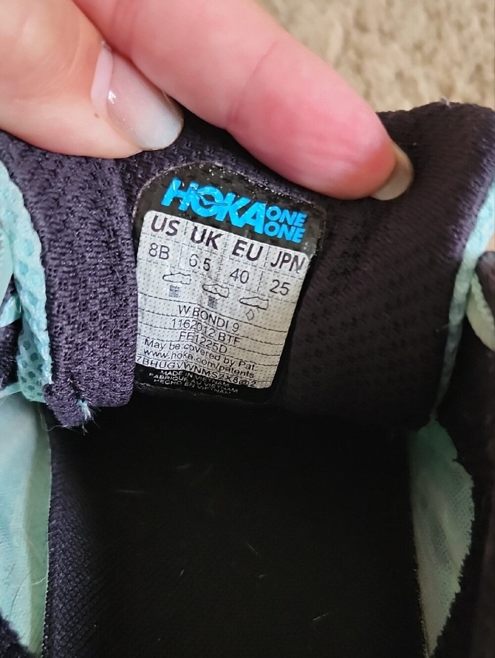 Hoka Women's Teal Athletic Running Shoes with Pink Logo - Picture 8 of 8